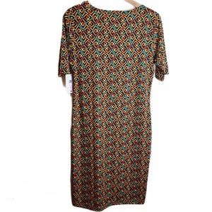 LuLaRoe Green Multi Color Printed Dress